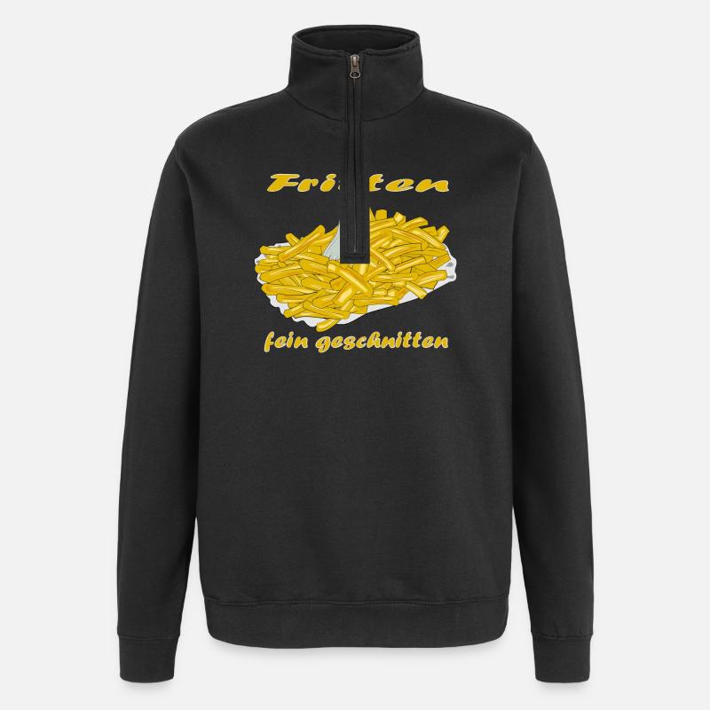 Pommes Frittes - Quarter-Zip-Sweatshirt - Schwarz