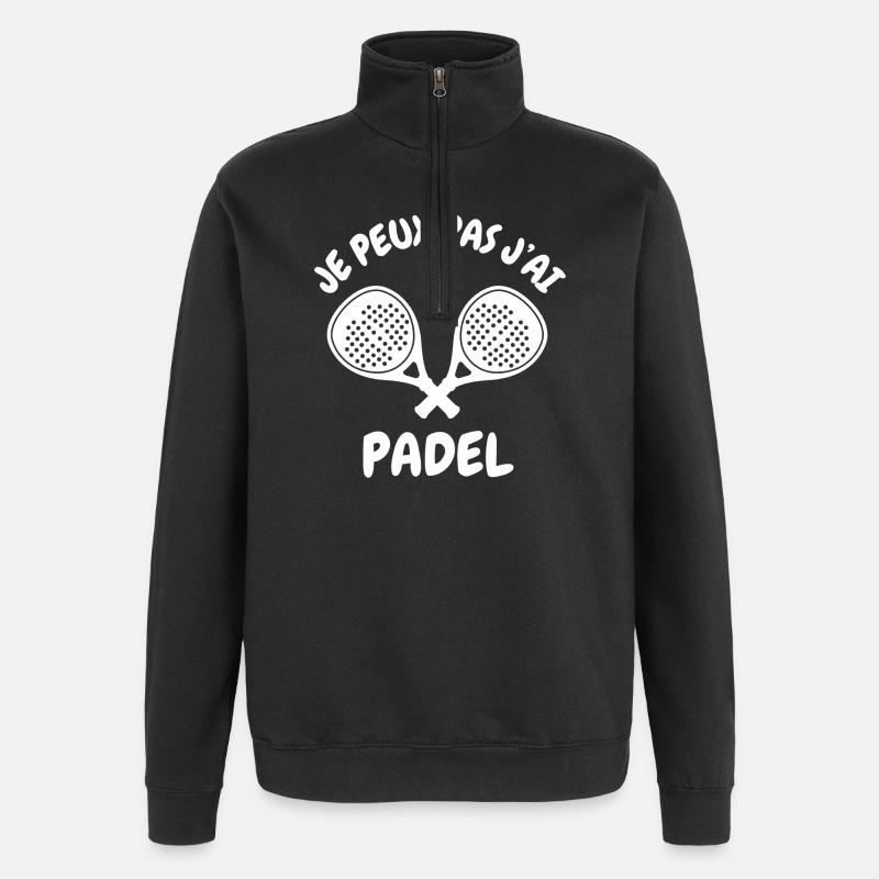 Je peux pas j'ai padel - Sweat à zip 1/4 - noir