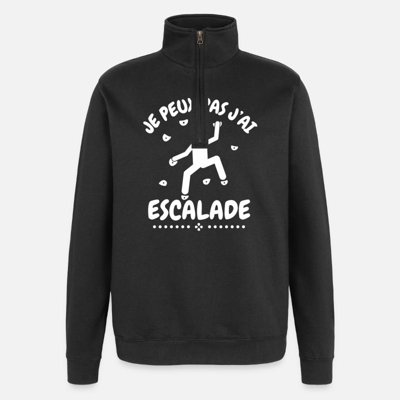 I can't I climbed - Quarter-Zip Sweatshirt - black
