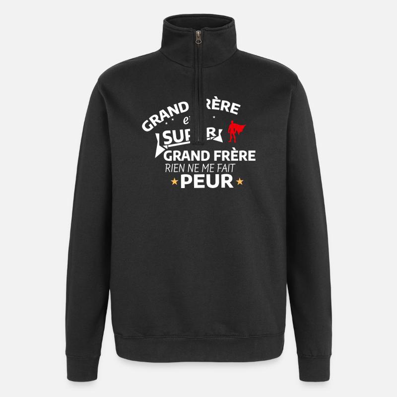 Super Big Brother Heroic Paraphrasing - Quarter-Zip Sweatshirt - black