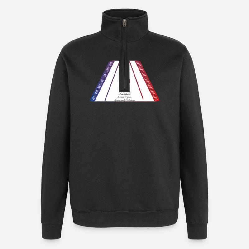 Dulcimer blue red - Quarter-Zip Sweatshirt - black
