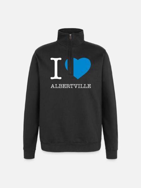 J’ADORE ALBERTVILLE - Sweat à zip 1/4 - noir