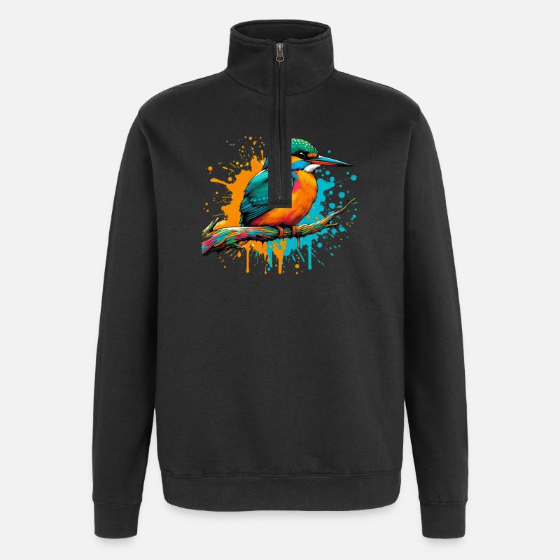 Eisvogel - Quarter-Zip-Sweatshirt - Schwarz