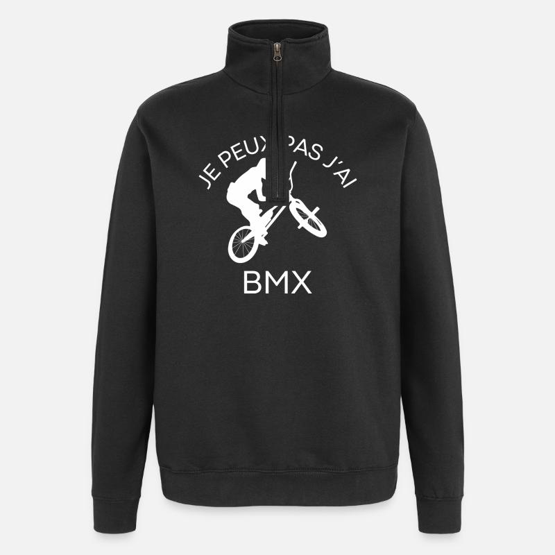 I can't I have bmx - Quarter-Zip Sweatshirt - black