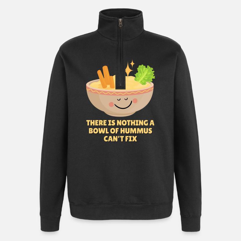 Wir lieben Hummus - Quarter-Zip-Sweatshirt - Schwarz