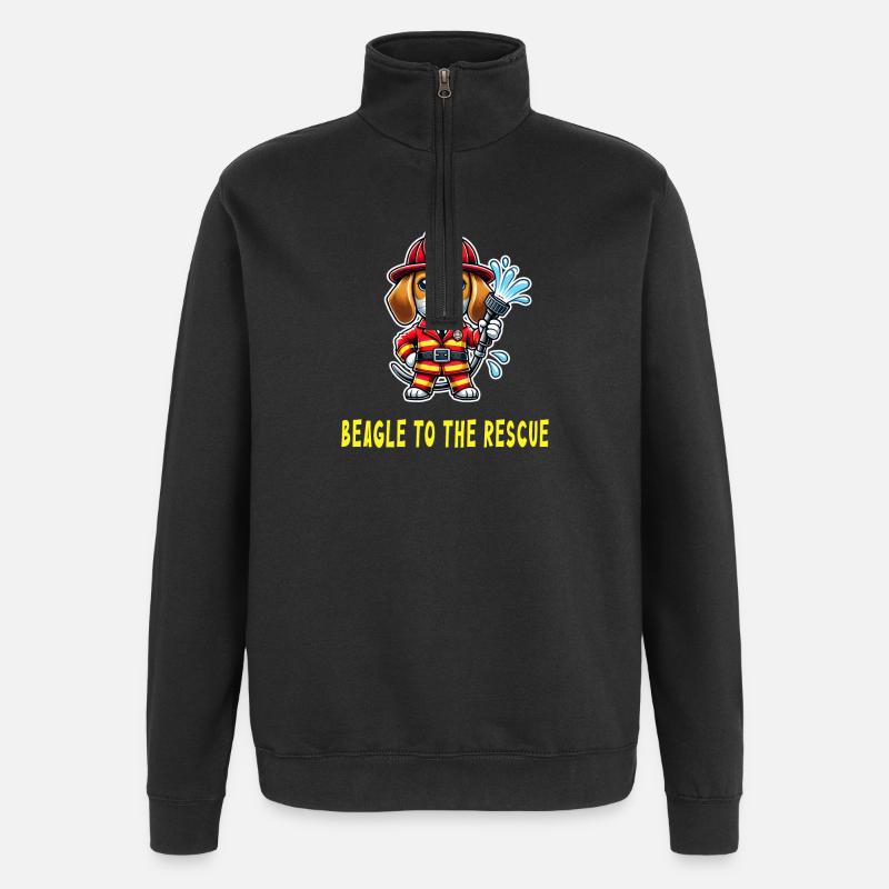 Beagle zur Rettung - Quarter-Zip-Sweatshirt - Schwarz