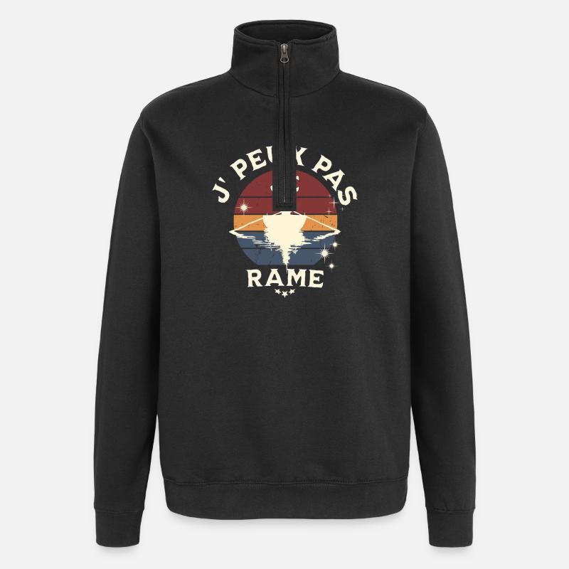I can't, I'm rowing. - Quarter-Zip Sweatshirt - black