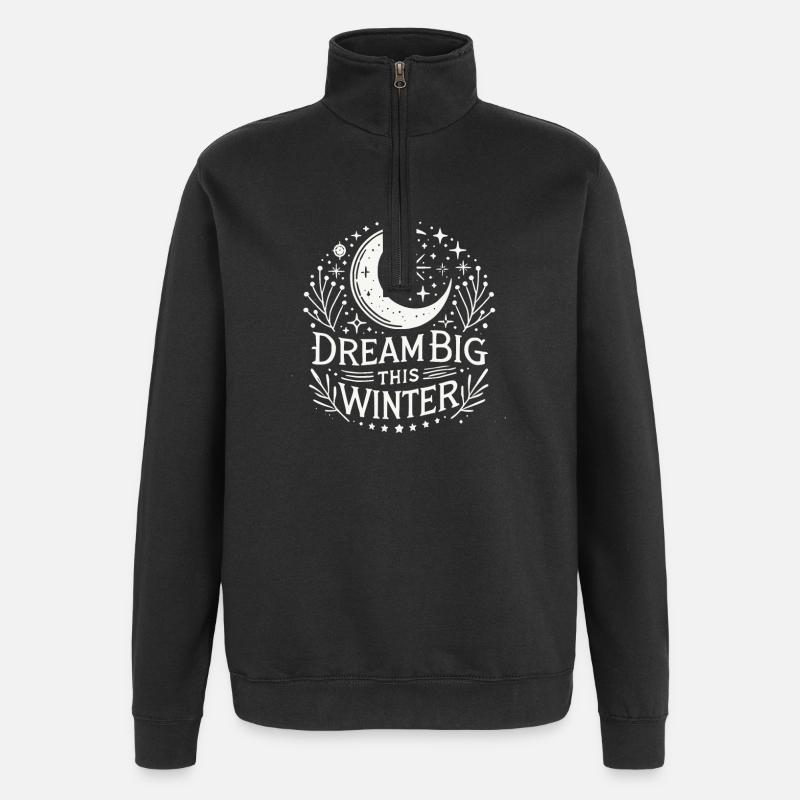 Dream Big This Winter - Quarter-Zip-Sweatshirt - Schwarz