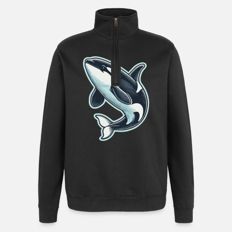 Killer whale - Quarter-Zip Sweatshirt - black