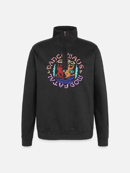 SHARKY OLDHOUSE dance wave mod fatal - Quarter-Zip-Sweatshirt - Schwarz