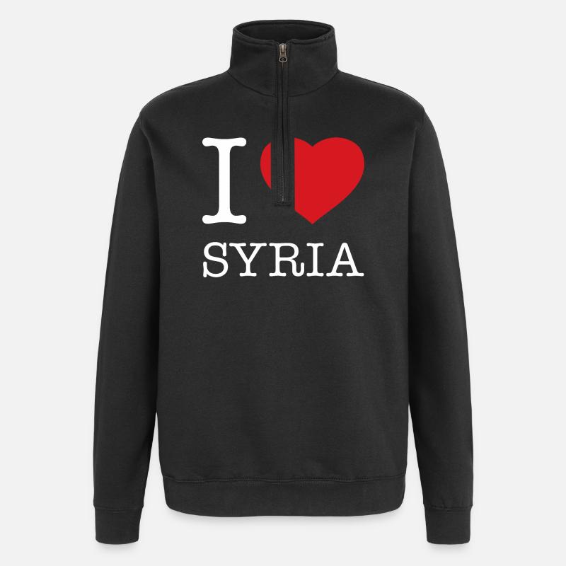 J’ADORE LA SYRIE - Sweat à zip 1/4 - noir
