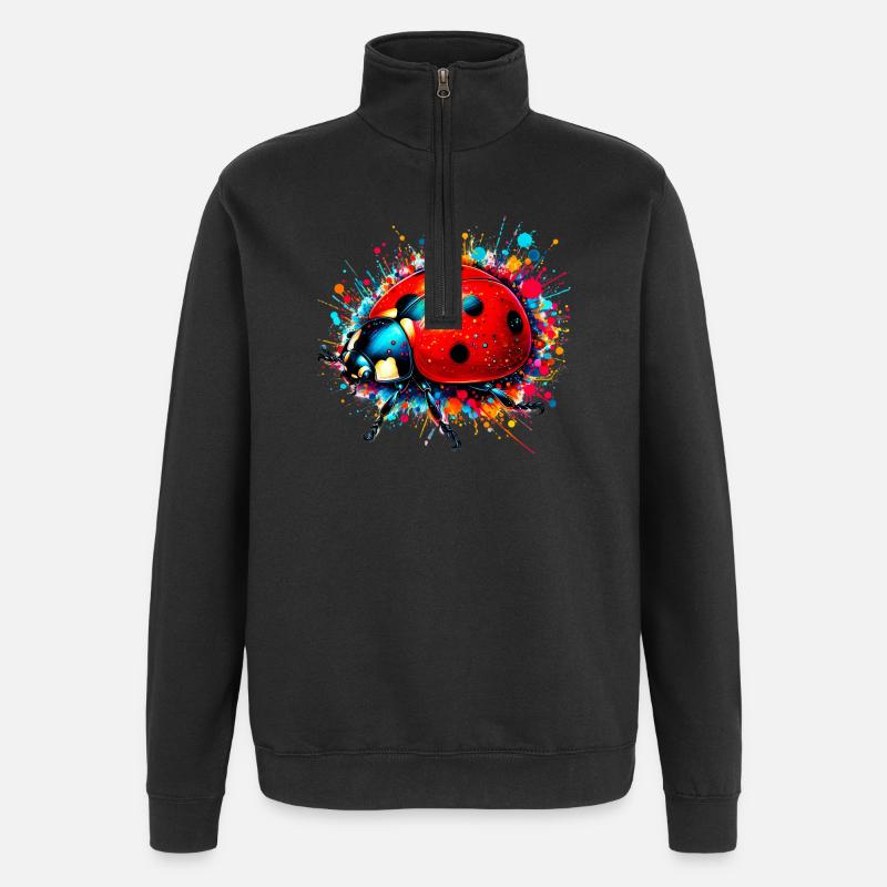 Marienkäfer - Quarter-Zip-Sweatshirt - Schwarz