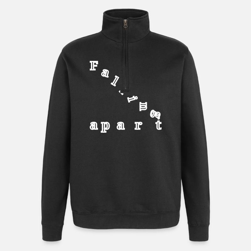 Falling apart - Quarter-Zip Sweatshirt - black