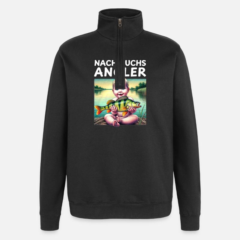Junior Angler - Cadeau pour bébé - Sweat à zip 1/4 - noir