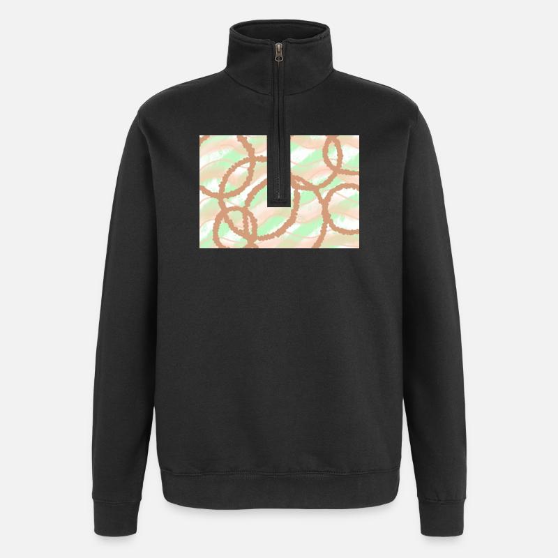 Brown Circles Background - Quarter-Zip Sweatshirt - black