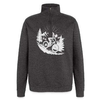 MTB Mountainbike - Quarter-Zip-Sweatshirt - Anthrazit - Vorne - AI Model Female 172 light (172cm) & AI Model Male 178 dark (178cm)