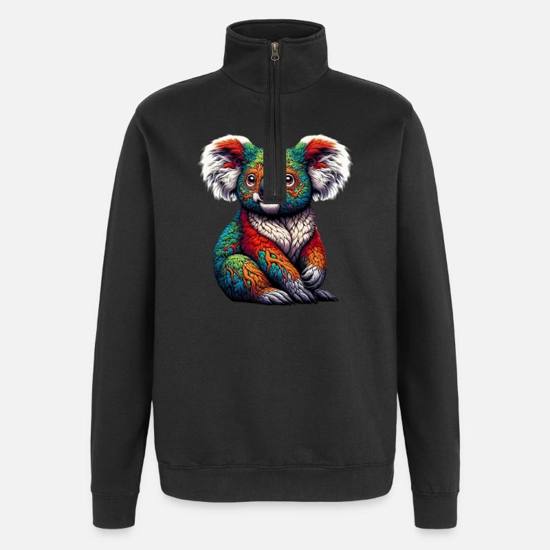 Koala - Sweat à zip 1/4 - noir
