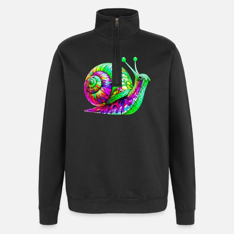 Escargot - Sweat à zip 1/4 - noir