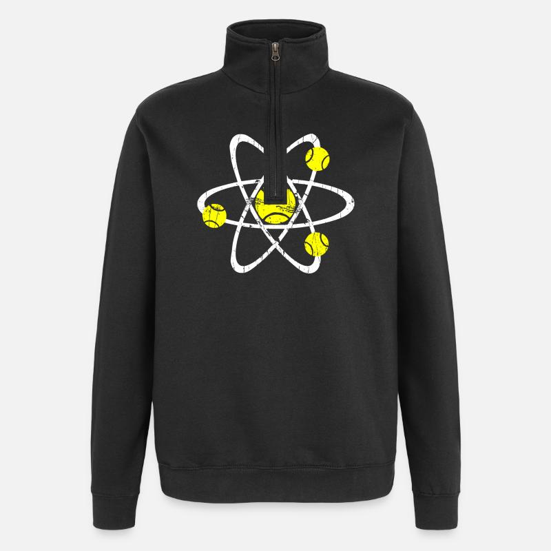 Tennis Physics Shirt white - Quarter-Zip Sweatshirt - black