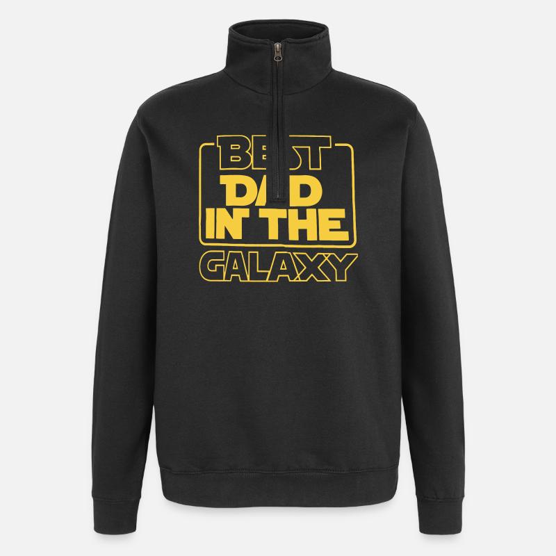 Bester Vater der Galaxis - Quarter-Zip-Sweatshirt - Schwarz