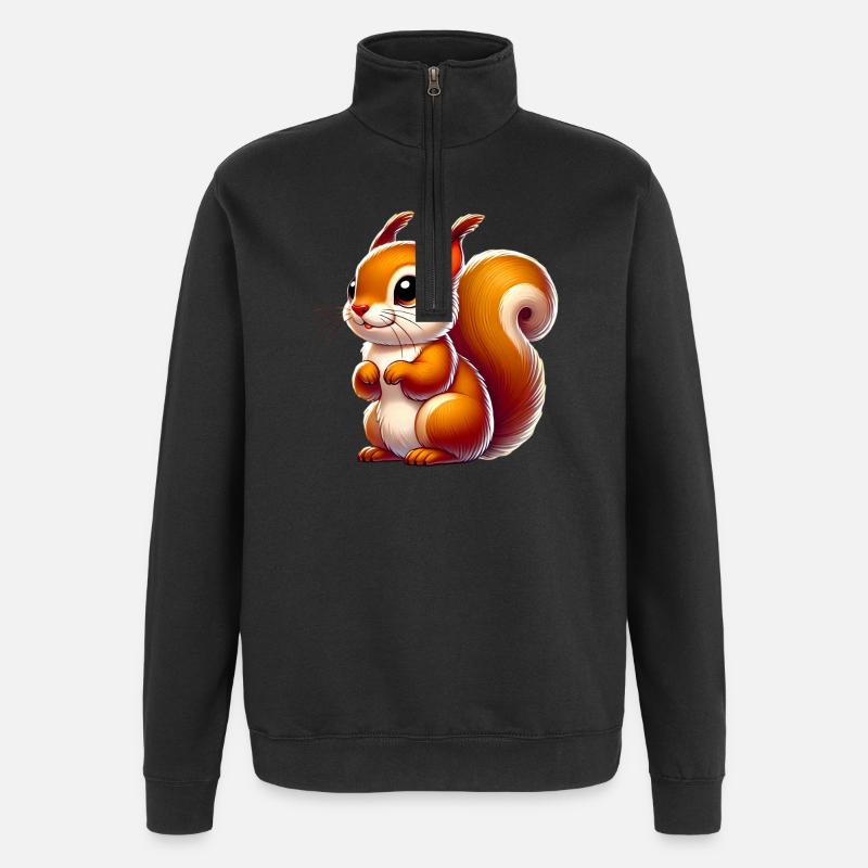 Eichhörnchen - Quarter-Zip-Sweatshirt - Schwarz