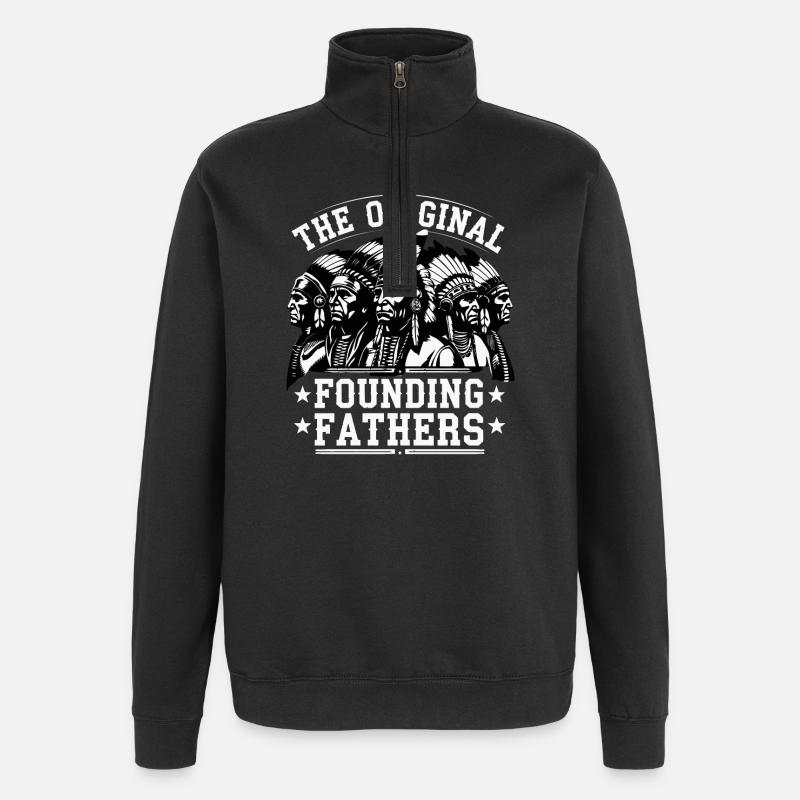 Die ursprünglichen Gründerväter - Quarter-Zip-Sweatshirt - Schwarz