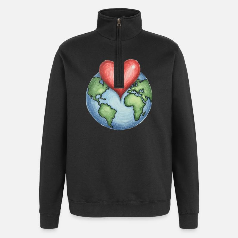 Protect The Earth - Quarter-Zip Sweatshirt - black