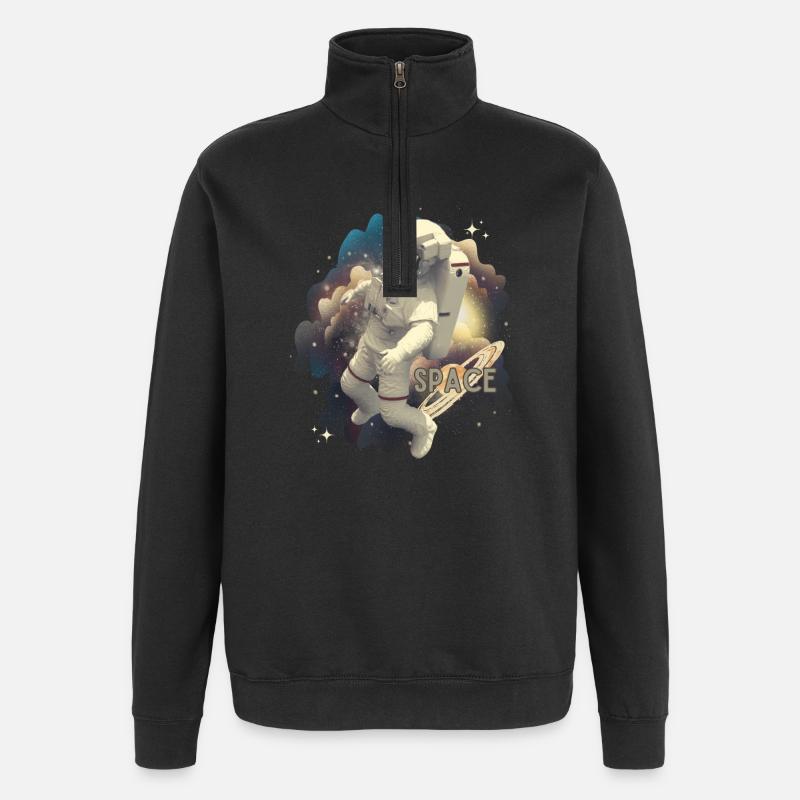 Astronaut in space magic - Quarter-Zip Sweatshirt - black