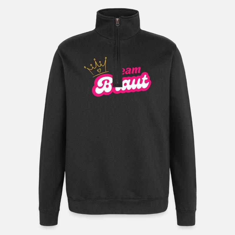 Team Braut Kronen Pink Design - Quarter-Zip-Sweatshirt - Schwarz