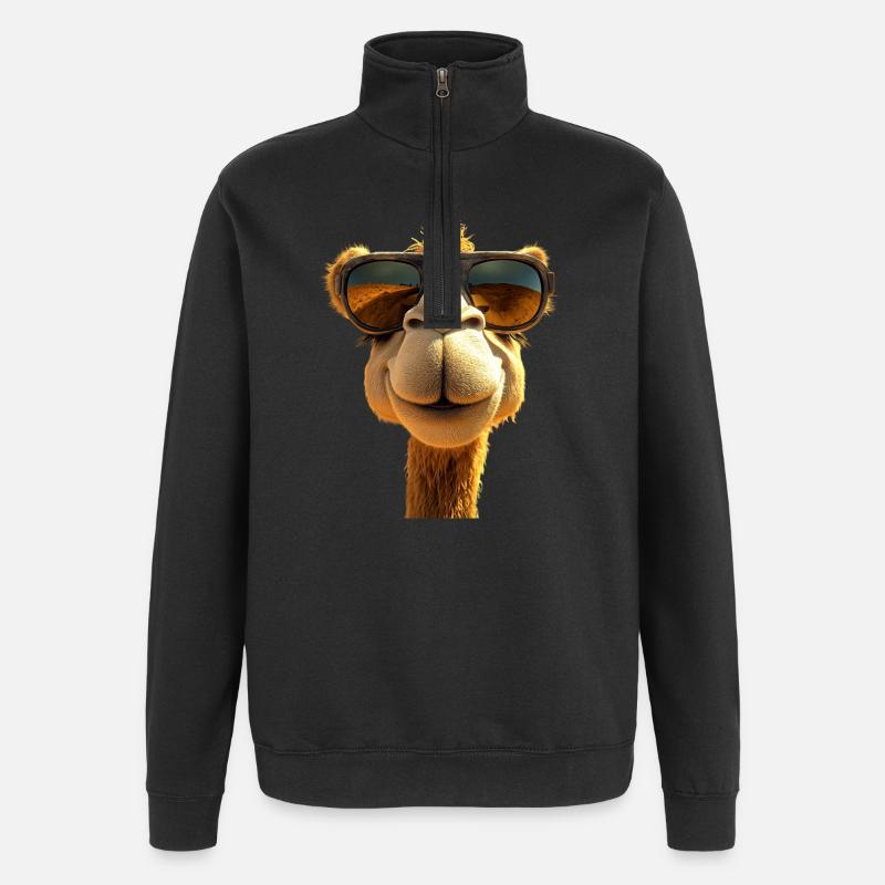 Kamel Dromedar Trampeltier Camel Geschenk Kamele - Quarter-Zip-Sweatshirt - Schwarz