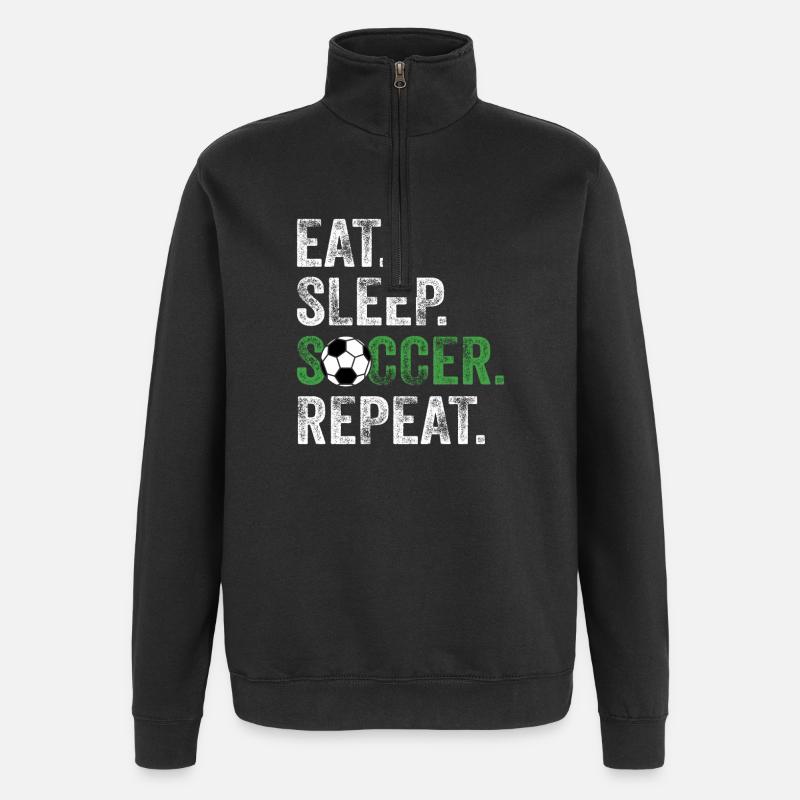 Eat Sleep Soccer Repeat - Quarter-Zip Sweatshirt - black