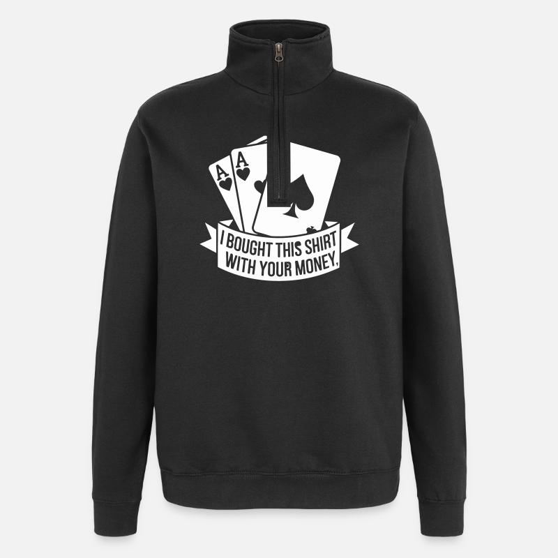 Poker Sieg - Quarter-Zip-Sweatshirt - Schwarz