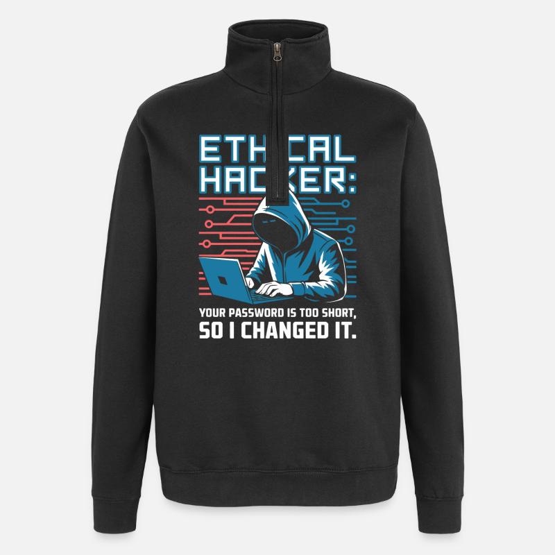 Hacker éthique - Sweat à zip 1/4 - noir