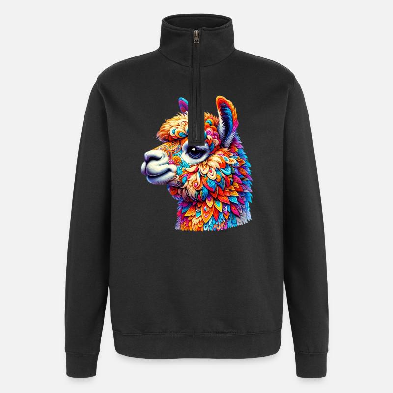 Alpaka - Quarter-Zip-Sweatshirt - Schwarz