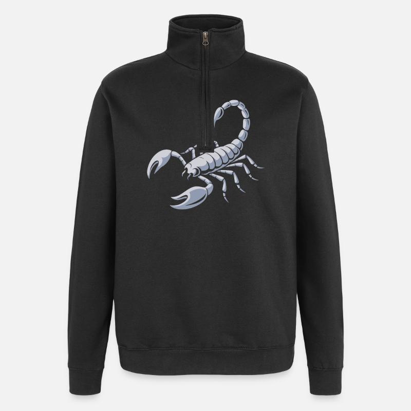 Scorpion féroce - Sweat à zip 1/4 - noir