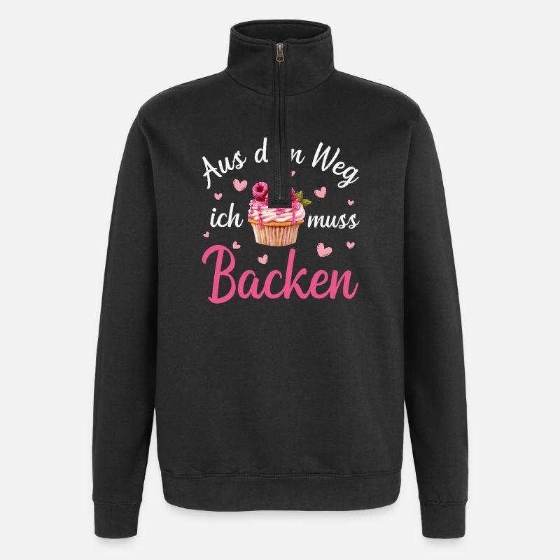 Backen Bäcker Bäckerin - Quarter-Zip-Sweatshirt - Schwarz