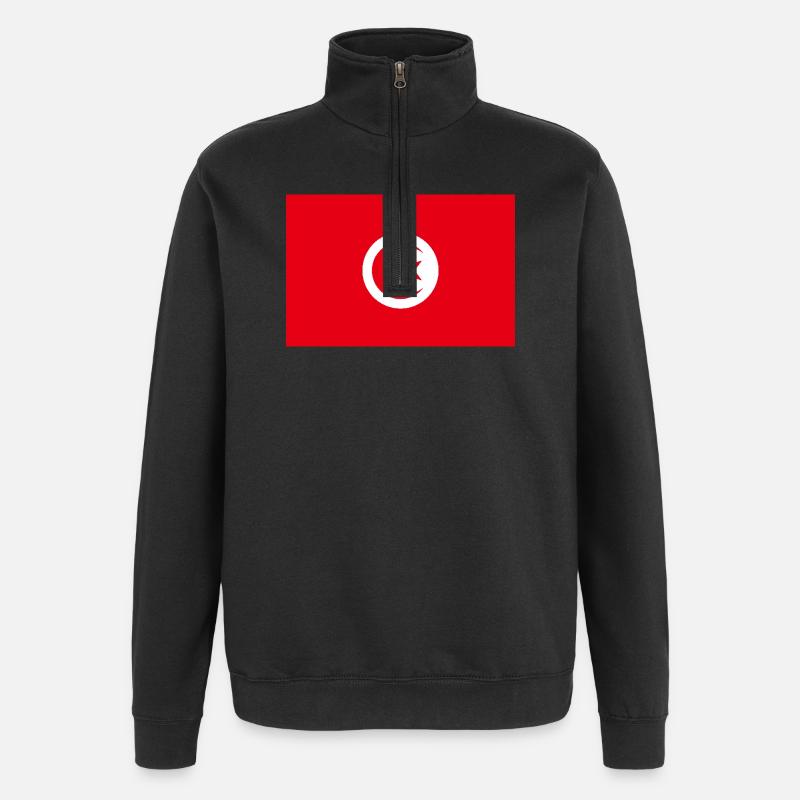 Tunisie - Sweat à zip 1/4 - noir