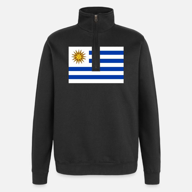 Uruguay - Sweat à zip 1/4 - noir