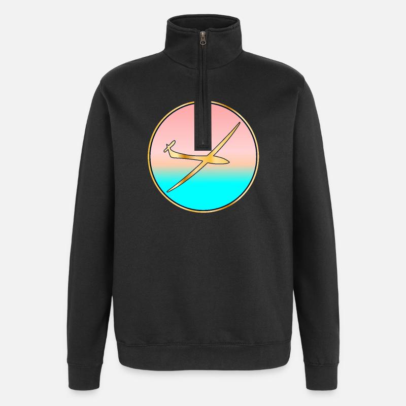 PLANEUR SEA SUNSET - Sweat à zip 1/4 - noir