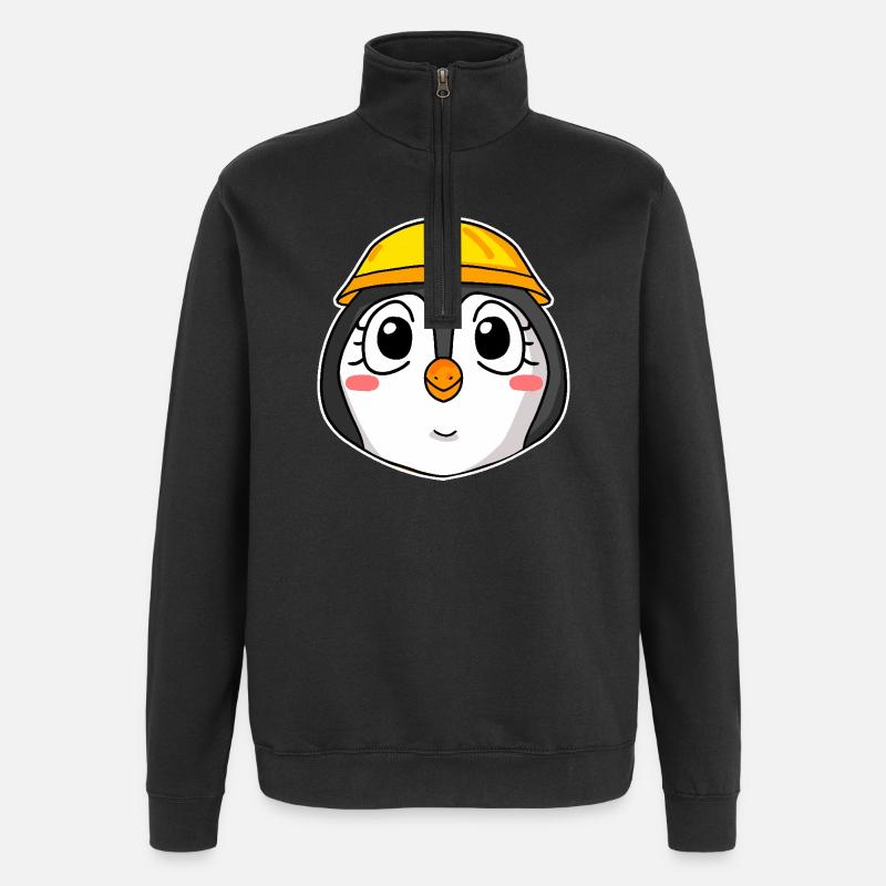 Pinguin Baustelle - Quarter-Zip-Sweatshirt - Schwarz