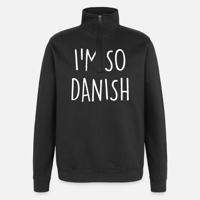 IM SO DANISH Denmark Dänemark - Quarter-Zip Sweatshirt - black