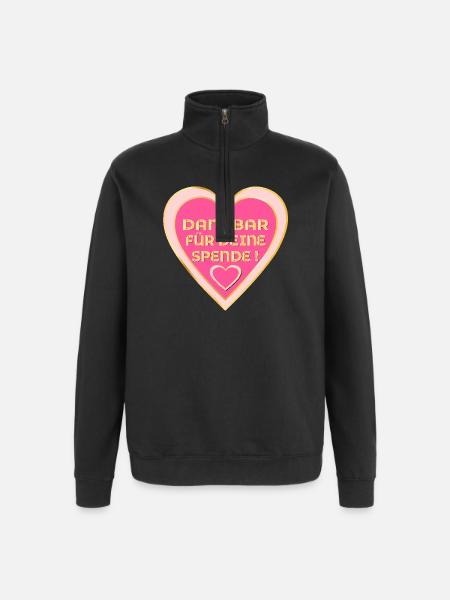 SPENDERIN DANKBARKEIT - SPENDE HERZ - Quarter-Zip-Sweatshirt - Schwarz