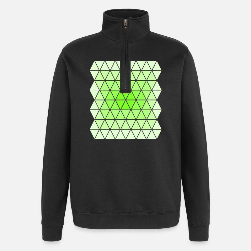 Motif Dégradé de Vert - Sweat à zip 1/4 - noir