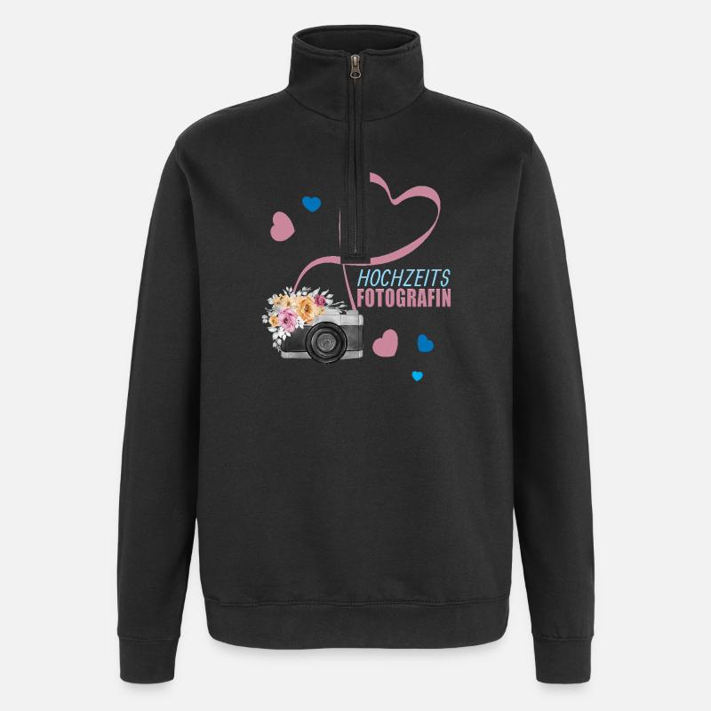Hochzeitsfotografin - Quarter-Zip-Sweatshirt - Schwarz