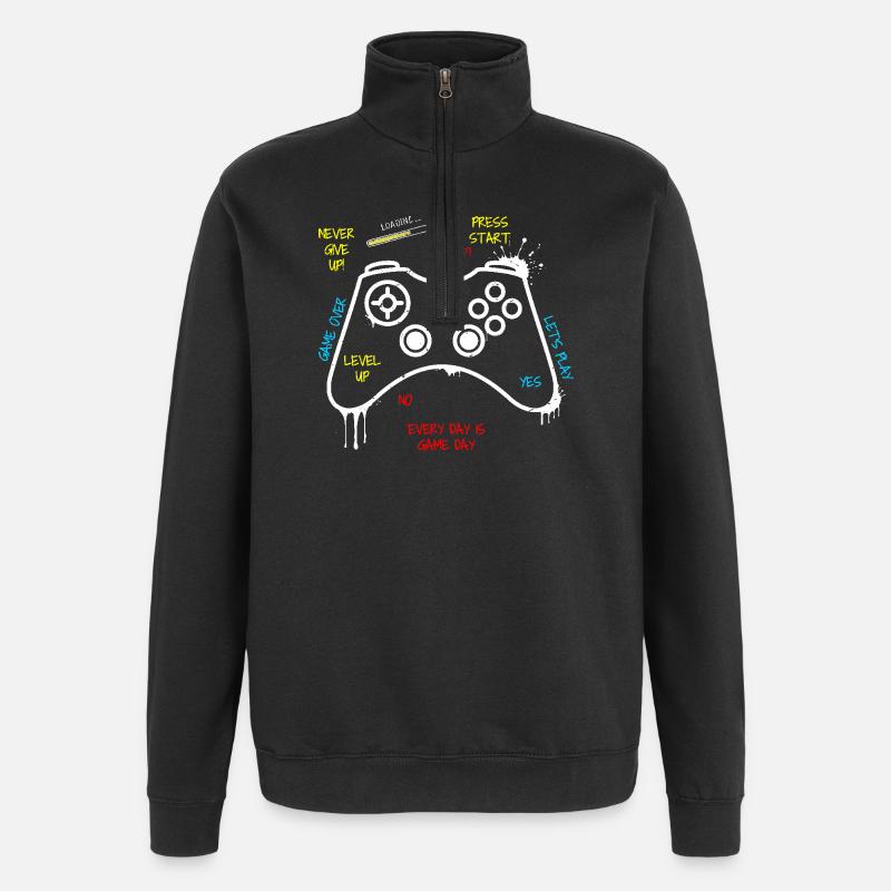 Gamer Controller Graffiti - Quarter-Zip Sweatshirt - black