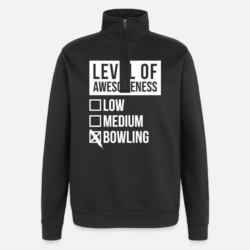 bowling - Sweat à zip 1/4 - noir