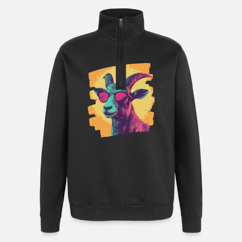Ziege - Quarter-Zip-Sweatshirt - Schwarz