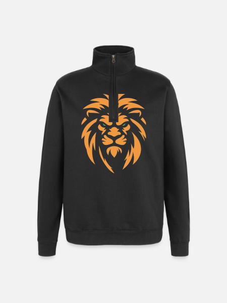 Angry Lion - Quarter-Zip Sweatshirt - black