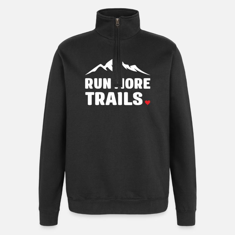 Courez plus de sentiers - Sweat à zip 1/4 - noir