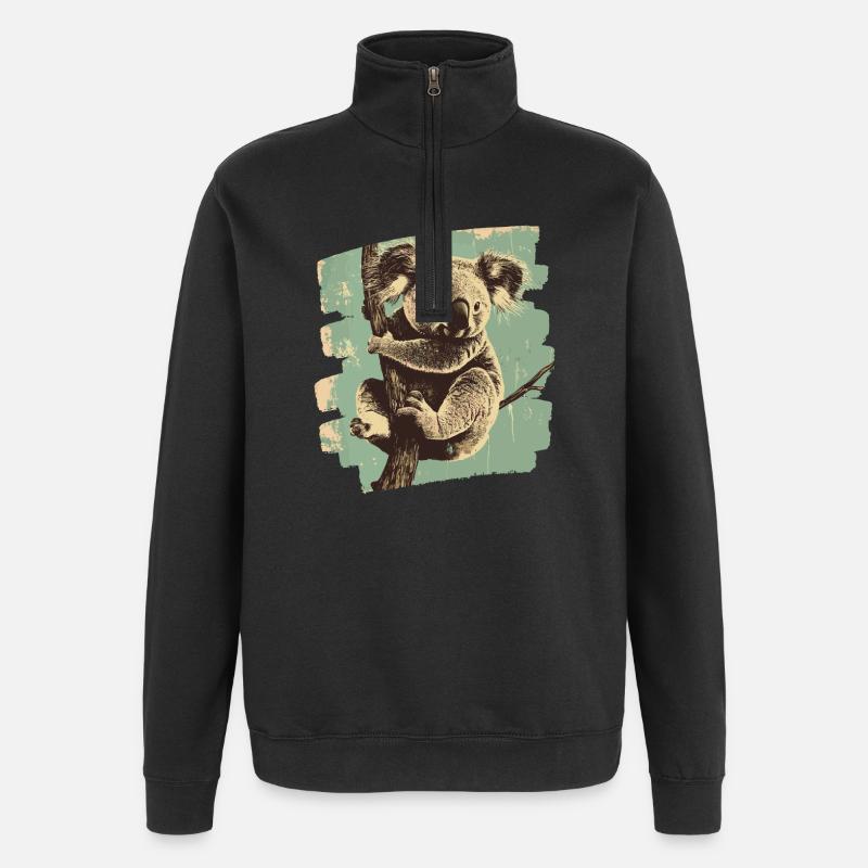 Koala - Sweat à zip 1/4 - noir